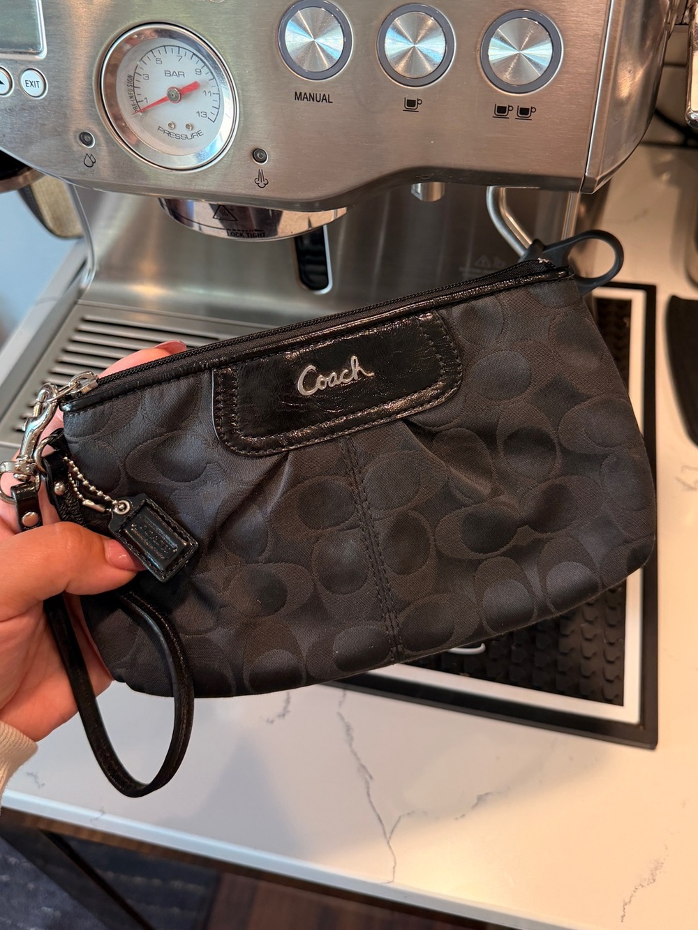 Coach Signature Jacquard Wristlet with Card Slots